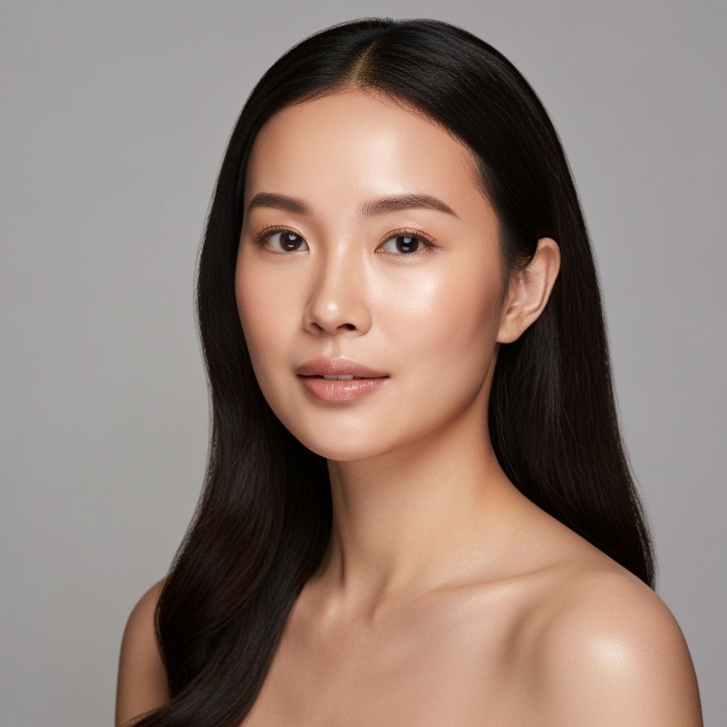 Client skin after skin bleaching treatment showing brightened radiant complexion